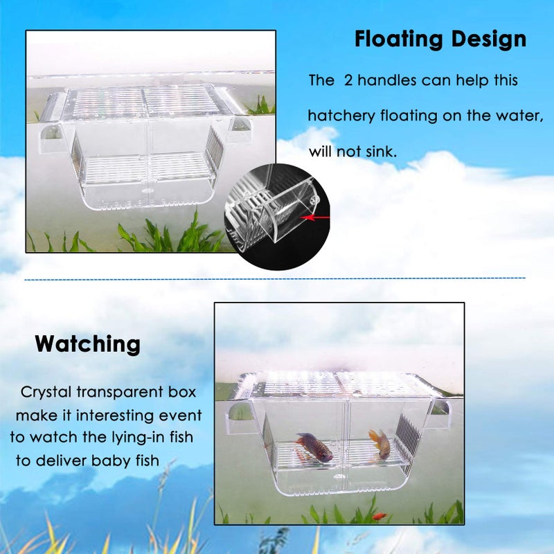 capetsma Cepetsma Fish Breeder Box - Hang-on Nursery Fish Tank With Breeding Hatchery, Perf for Aggressive & Injured Species - Image 2